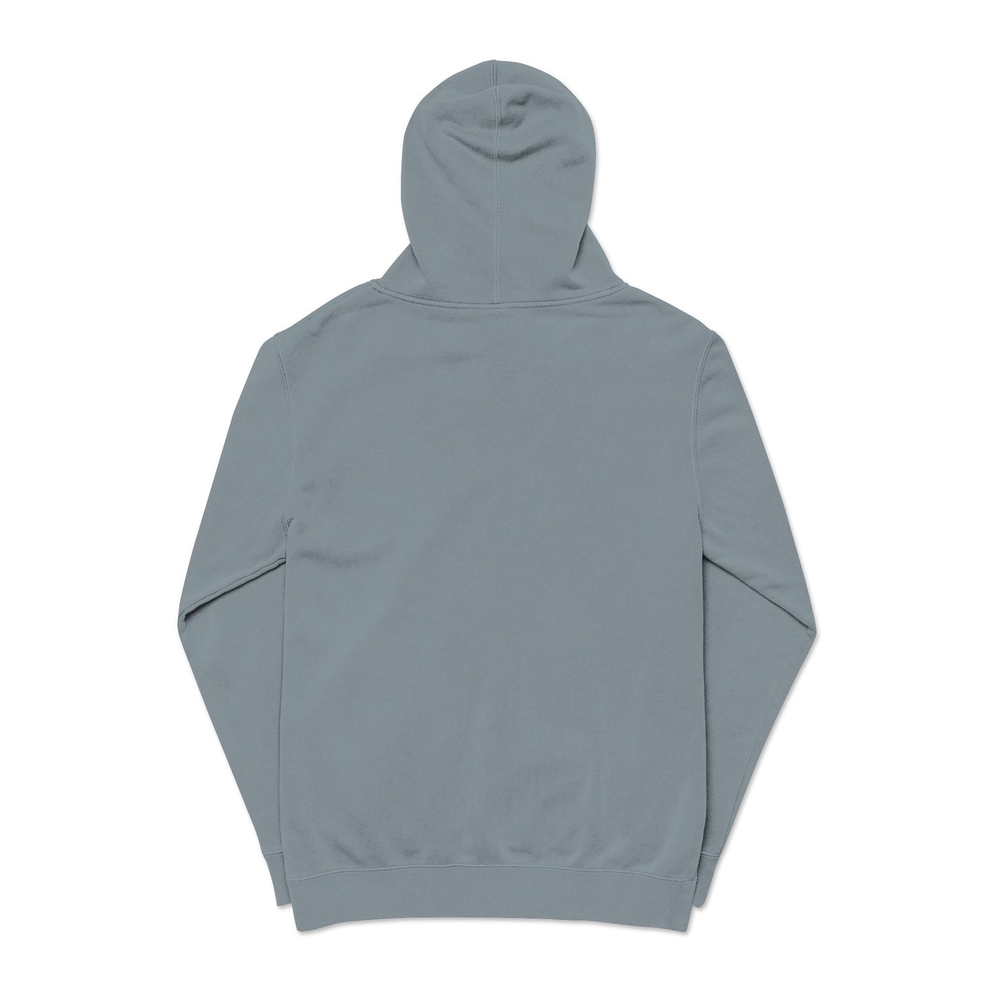Pigment-Dyed Hoodie — 'Good Vibes' Distressed Script Pullover